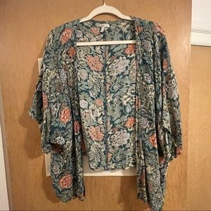 Green Floral Kimono